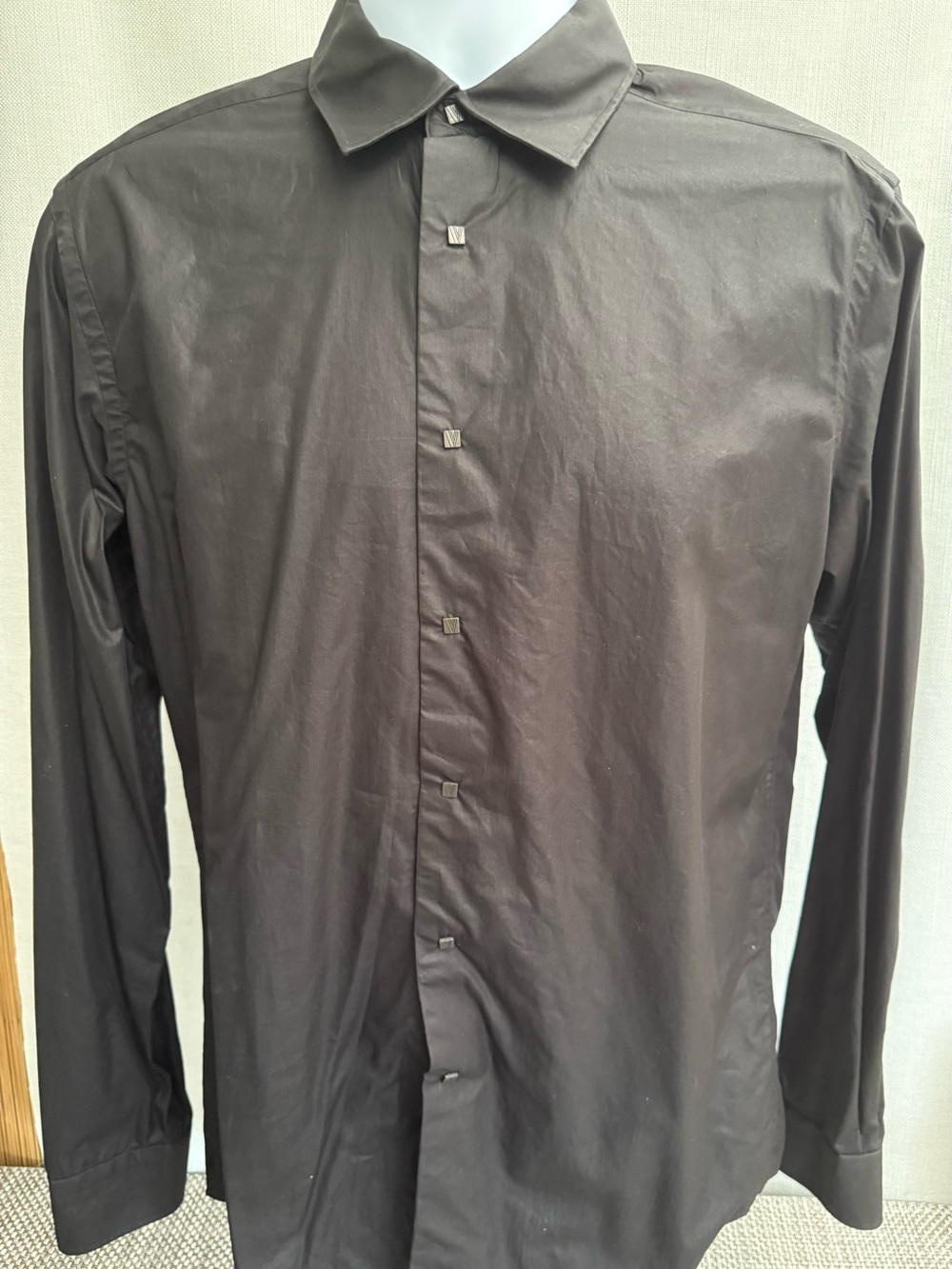 Versace Black Long-Sleeve Dress Shirt